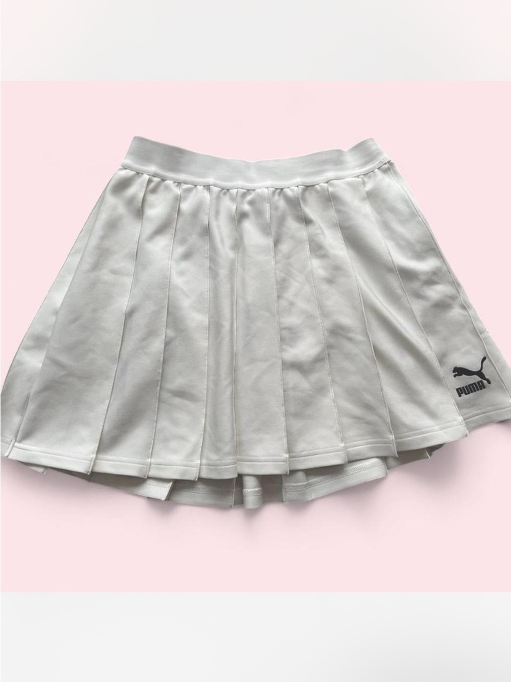 Puma White Pleated Mini Tennis Skirt